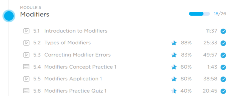 modifiers concepts gmat