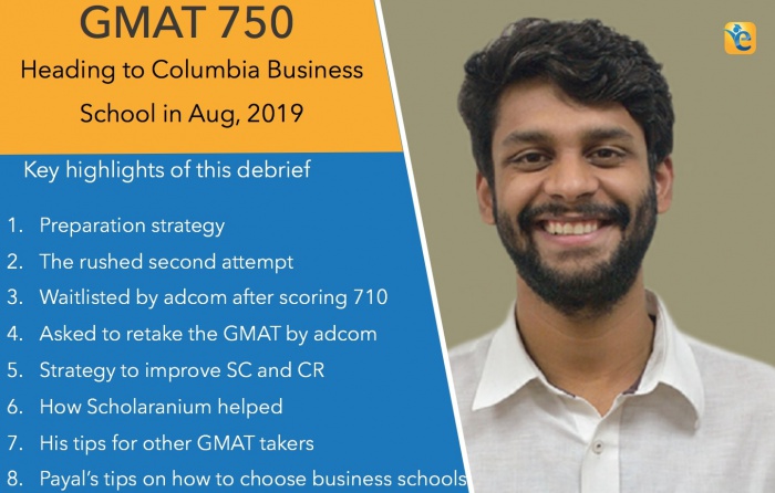 GMAT 750 score Columbia admit