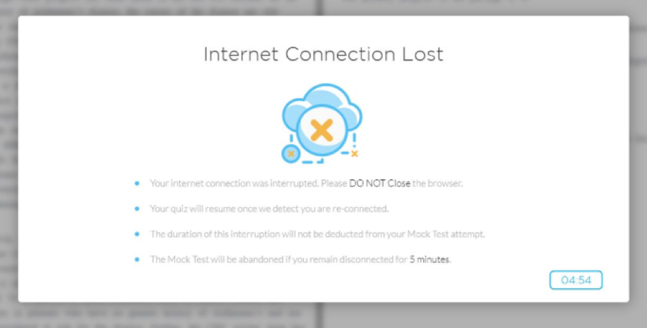 Internet connection lost