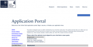 Oxford-post-MBA-plans-online-application-section