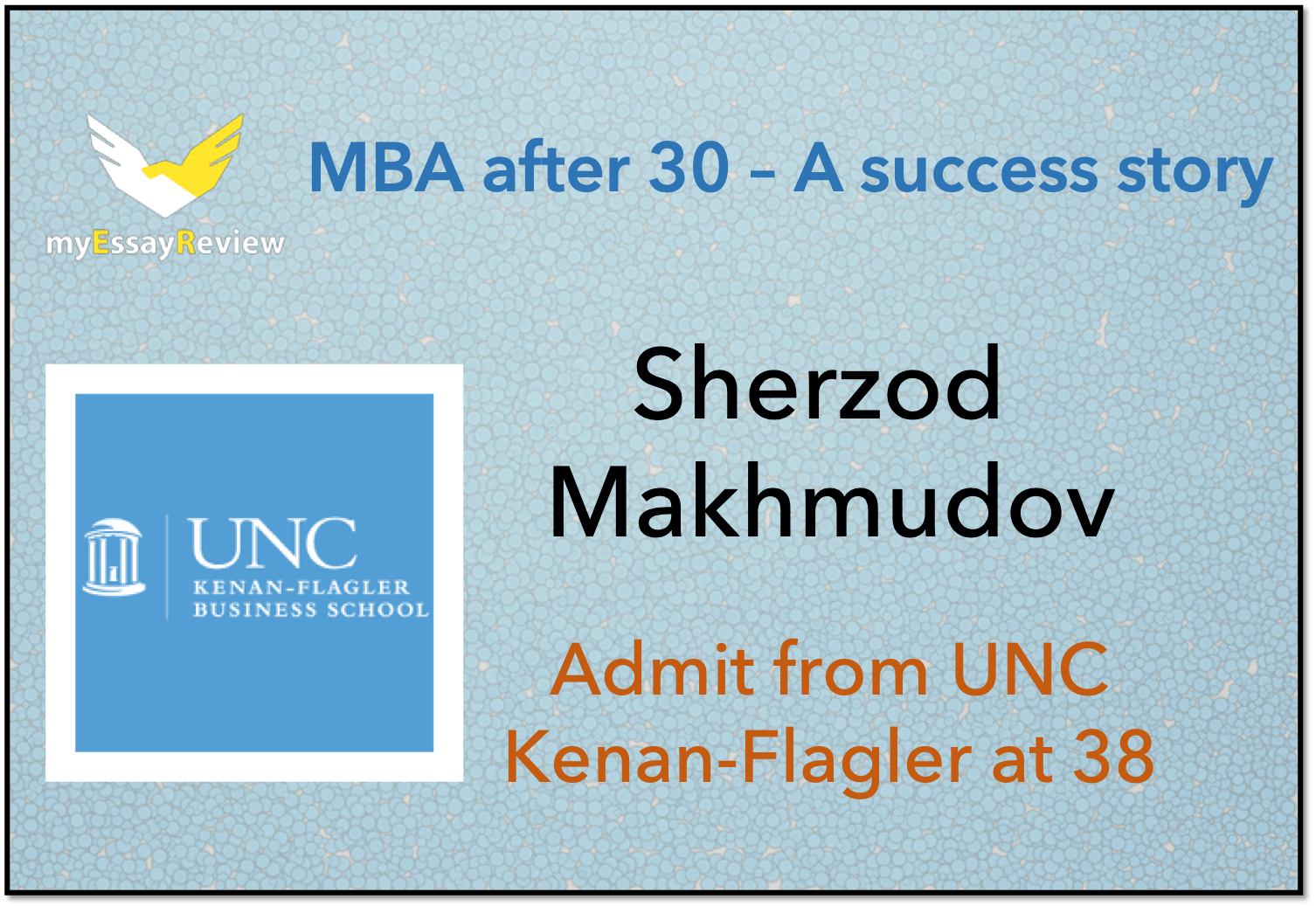 MBA after 30 – How Sherzod got into Kenan Flagler full-time MBA at 38