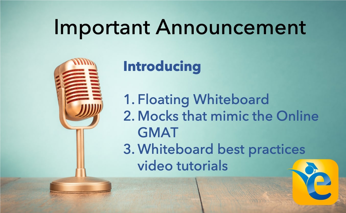 Practice taking Online GMAT on floating whiteboard with video tutorials