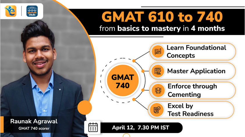 GMAT 740 – Gaining Mastery in 4 Months | 130-point GMAT Score Improvement | Live session