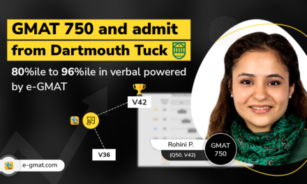 GMAT 750 and Admit to Tuck | Rohini’s improvement journey from 80%ile to 96%ile in verbal