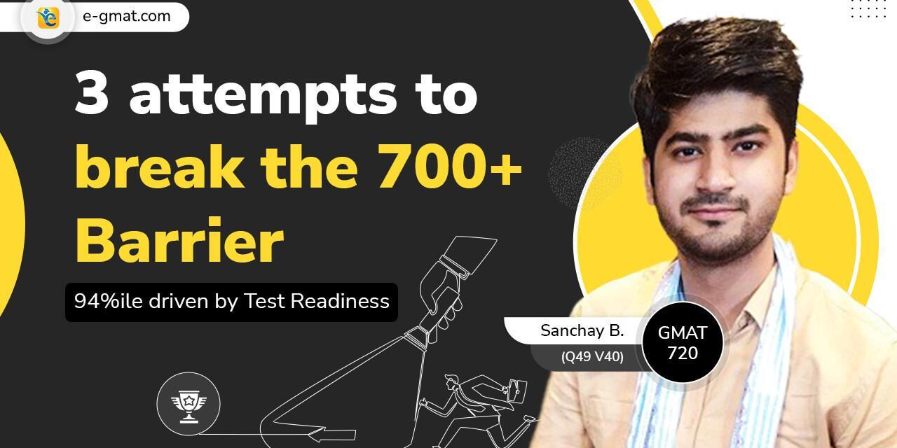 Sanchay’s journey to GMAT 720 in the 3rd attempt driven by test readiness and mentorship