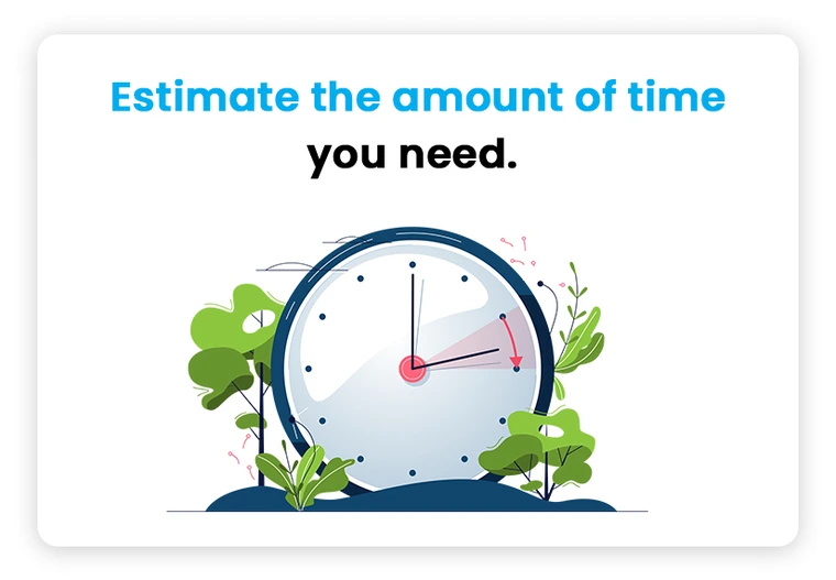 Estimate the amount of time you need