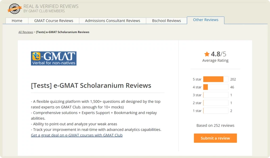 e-GMAT Reviews