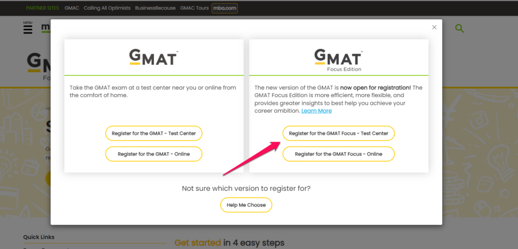 GMAT Focus Edition Registration 