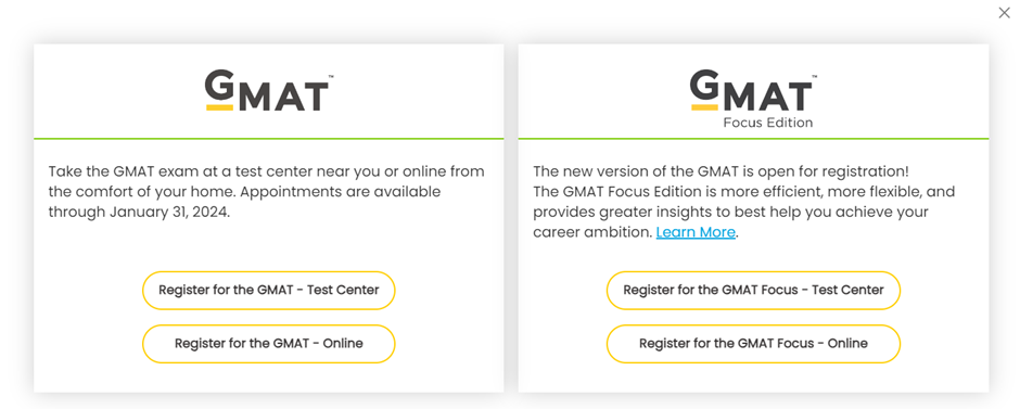 GMAT registration