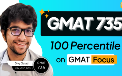GMAT 735: A 260-point improvement to 100th percentile score