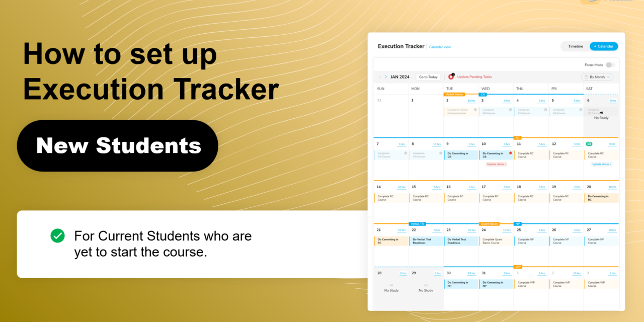 New Student | Setup your Execution Tracker