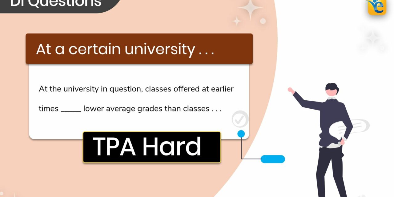 At a certain university, there is a strong positive correlation  | GMAT | DI | TPAV | Hard | OG