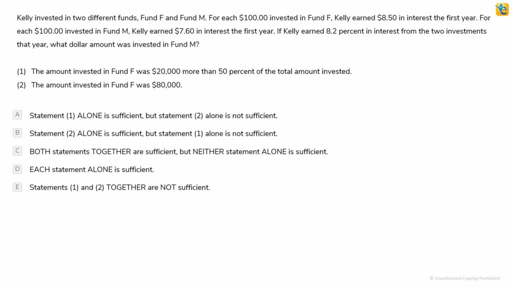 Kelly invested in two different funds, Fund F