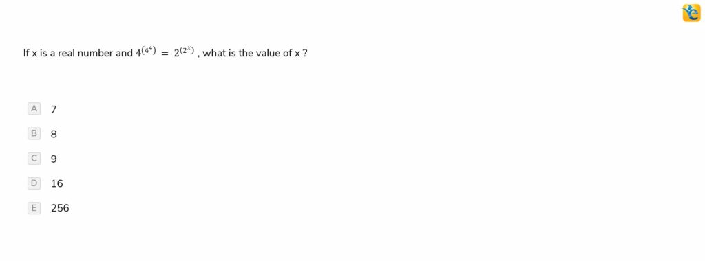 If x is a real number and 4^((4^4 ))